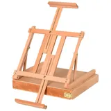 Vinsetto Staffelei Atelierstaffelei aus Buchenholz, faltbar & winkelverstellbar, mit Schublade, Natur, 42x36x12,5cm für Künstlerbedarf   Aosom.de – Bild 1