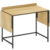 HOMCOM Schreibtisch Klappbar Computertisch Bürotisch mit Modern-Design, Metallgestell für Arbeitszimmer Schlafzimmer Home Office, 100/135/170 x 58 x 78 cm Eiche   Aosom – Bild 1