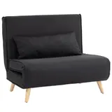 HOMCOM 2-in-1 Schlafsessel bis 350 kg, Schlafsofa mit Bettfunktion, verstellbare Rückenlehne, Zierkissen, Leinenoptik für Wohnzimmer & Gästezimmer   Aosom.de – Bild 1