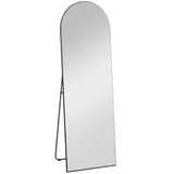 HOMCOM Ganzkörperspiegel, 150 x 50 cm Wandspiegel mit Ständer, Bogen-Design, Standspiegel mit Splitterschutzfolie, für Wohnzimmer, Schlafzimmer, Schwarz   Aosom – Bild 1