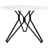 Runder Esstisch für 4 Personen, MDF Tischplatte, 100x100x76 cm, Weiß+Schwarz – Bild 1