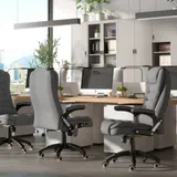 Vinsetto Massagesessel Chefsessel Bürostuhl höhenverstellbar ergonomisch massage Grau 67 x 74 x 116–126 cm   Aosom – Bild 3