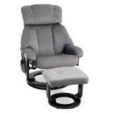 HOMCOM Massagesessel Fernsehsessel Relaxsessel mit Liegefunktion Sessel mit Hocker Massagefunktion samtartiges Polyester Grau 76 x 80 x 102 cm   Aosom – Bild 1