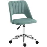 Vinsetto Schreibtischstuhl, Höhenverstellbar Homeoffice Stuhl ohne Armlehne, drehbar Bürostuhl mit Samtoptik, Ergonomisch Schminkstuhl für Schlafzimmer, Arbeitszimmer, Grün   Aosom – Bild 1