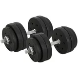 HOMCOM Kurzhantel Set 30KG Hantelset mit Hantelscheiben für Zuhause & Fitnessstudio, Stahl PU Schwarz, ideal für Krafttraining   Aosom.de – Bild 1