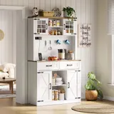 Barschrank im Scheunentor-Design, einstellbare LED-Beleuchtung, 100x40x172 cm, Braun+Weiß – Bild 3