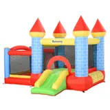 Outsunny Hüpfburg mit Gebläse Rutsche Pool aufblasbare Spielburg für 3 Kinder Oxford-Gewebe Polyester rot-blau-grün für Kinder 3-8 Jahre   Aosom.de – Bild 1