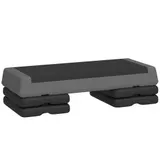 SPORTNOW Aerobic-Stepper, 10,5/15,5/20,5cm Höhenverstellbare Steppbrett, rutschfest, für Zuhause, Fitnessstudio, Büro, Kunststoff, Grau   Aosom – Bild 1