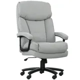 HOMCOM Bürostuhl, Ergonomisch Schreibtischstuhl mit Wippfunktion, Leinenoptik, Höhenverstellbar PC Stuhl mit Drehfunktion, Dicke Kissen, bis 200 kg belastbar, für Home-Office, Hellgrau   Aosom – Bild 1