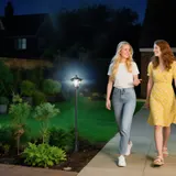 Outsunny 1,2m Solarleuchten für außen, 10 Lumen, Solar Gartenlaterne, Wegeleuchten Garten, Schwarz   Aosom.de – Bild 3