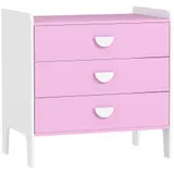 AIYAPLAY Spielzeugschrank für Kinder, Aufbewahrungsschrank mit 3 Schubladen, Kommode Spielzeug-Organizer Kinderregal für Kinderzimmer, Wohnzimmer, 60 x 40 x 60 cm Rosa+Weiß   Aosom – Bild 1
