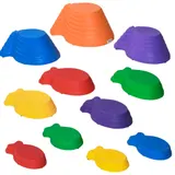 Outsunny Flusssteine, Balance-Steine, Trittsteine für Kinder, Balancespiel, rutschfest, bis 100 kg   Aosom.de – Bild 1