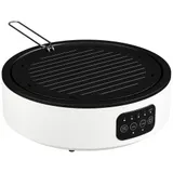 HOMCOM Glaskeramikkochfeld 2 in 1 Kochfeld mit Grillplatte Stecker LED-Touch-Steuerung 2000 W 36 cm Infrarot Herdplatte mit 4 Heizstufen Fettauffangschale für Alle Töpfe   Aosom – Bild 1