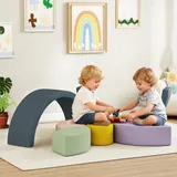 AIYAPLAY Schaumstoff Bausteine 7er-Set Kinder Softbausteine Riesenbausteine mit Cord-Optik Kletterblöcke Großbausteine Bauklötze Bunt   Aosom – Bild 3