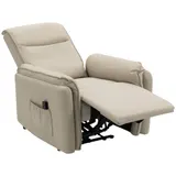 HOMCOM Relaxsessel, Fernsehsessel mit Liegefunktion, Knetmassage, TV-Sessel mit Fußteil, Kunstleder Massagesessel mit Fernbedienung, Seitentasche für Wohnzimmer, Schlafzimmer Beige   Aosom – Bild 1