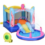 Outsunny Aufblasbare Hüpfburg Oktopus-Muster mit Rutsche Trampolin Spielburg Wasserrutsche Pool für Kinder 3-8 Jahre Oxfordstoff   Aosom.de – Bild 1