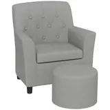 AIYAPLAY Kindersessel mit Fußhocker Kindersofa ab 18 Monaten in Leinentoptik Eukalyptusholz Grau 45 x 43 x 50,5 cm für Kinderzimmer   Aosom.de – Bild 1