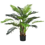 HOMCOM Künstliche Pflanzen, Kunst Palme, 100 cm Kunstpflanze mit 27 Zweige, Zimmerpflanze, Kunstbaum, Pflanze Deko für Indoor, Outdoor, Grün   Aosom – Bild 1