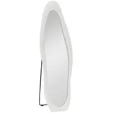 HOMCOM Ganzkörperspiegel 50 x 160 cm Standspiegel mit samtartiger Rahmenbezug, unregelmäßiger gewellter Wandspiegel für Schlafzimmer, Wohnzimmer, Weiß   Aosom – Bild 1