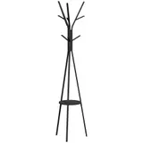 HOMCOM Garderobenständer Standgarderobe Kleiderständer 180 cm schwarz Metall, stilvolle Flurgarderobe für Ordnung und Eleganz   Aosom.de – Bild 1