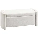 HOMCOM Sitzbank, Bettbank mit Stauraum, Polsterbank mit Deckel, Samtoptik, Aufbewahrungsbank, Creme, 105 x 44 x 45,5 cm   Aosom – Bild 1