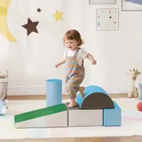 HOMCOM Bausteine für Kinder 5er-Set Schaumstoff-Bauklötze weich & sicher für 1-3 Jahre, Kunstleder & EPE, Bauspielzeug   Aosom.de – Bild 3
