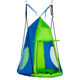 Outsunny Nestschaukel Zelt Ø100cm für Kinder, Tür/Fenster, max. 200kg, runde Schaukel für Garten & Spielplatz   Aosom.de – Bild 1