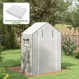 Outsunny Ersatzfolie PE-Folie Ersatzabdeckung mit UV-Schutz, Rolltür, Seitenfenster, Gewächshausfolie für Treibhaus, Tomatenhaus, 140 x 73 x 190 cm, Weiß   Aosom – Bild 3
