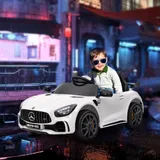 AIYAPLAY Kinder Elektroauto 12 V Kinderauto mit 2,4G Fernbedienung, USB, MP3, Musik, Elektrofahrzeug mit Lichten, Sanftstart, Rückwärtsfunktion, 3-5 km/h, für Kinder 3-6 Jahre, Weiß   Aosom – Bild 3
