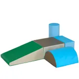 HOMCOM Bausteine für Kinder 5er-Set Schaumstoff-Bauklötze weich & sicher für 1-3 Jahre, Kunstleder & EPE, Bauspielzeug   Aosom.de – Bild 1