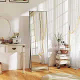 HOMCOM Ganzkörperspiegel 50 x 161,5 cm Standspiegel Ankleidespiegel mit Ständer, Wandspiegel, Garderobenspiegel für Schlafzimmer, Flur, Alu, Schwarz   Aosom – Bild 3
