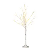 HOMCOM Kunstbaum 120 cm Birkenbaum mit LED Beleuchtung Weihnachtsbaum Lichterbaum in Warmweiß für festliche Weihnachtsdeko   Aosom.de – Bild 1