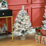 HOMCOM Künstlicher Weihnachtsbaum 90 cm mit 133 Spitzen und 50 warmweißen LED-Lichtern, Betonfuß für festliche Weihnachtsdekoration   Aosom.de – Bild 3