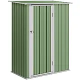 Outsunny Gerätehaus Gartenhaus Geräteschuppen mit Tür Outdoor Stahl Grün 142 x 84 x 189 cm   Aosom – Bild 1