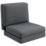 HOMCOM Bodensofa 3-in-1 Klappbar Schlafsofa mit Samtoptik, Gepolstert Sofabett bis 240 kg belastbar, für Schlafzimmer, Wohnzimmer, Dunkelgrau   Aosom – Bild 1