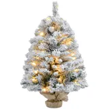 HOMCOM Künstlicher Weihnachtsbaum 90 cm mit 133 Spitzen und 50 warmweißen LED-Lichtern, Betonfuß für festliche Weihnachtsdekoration   Aosom.de – Bild 1