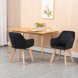 HOMCOM Küchenstühle 2er Set ergonomisch mit verlängerten Armlehnen und Rückenlehne, belastbar bis 120 kg, Polyester und Holz, Schwarz 54x57x80 cm   Aosom.de – Bild 3