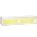 HOMCOM TV Schrank, Hängendes TV Lowboard mit RGB LED-Beleuchtung in 16 Farben, TV Ständer mit offenen Stauraum, für 55-60 Zoll Fernseher, für Wohnzimmer, Schlafzimmer, 140 x 40 x 30 cm, Hochglanzweiß   Aosom – Bild 1