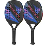 SPORTNOW Beachball-Schläger 2er Set Tennisschläger aus Kohlefaser Strandtennisschläger mit Tasche und rutschfestem Griff Schwarz   Aosom – Bild 1
