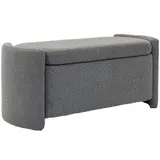 HOMCOM Sitzbank, Bettbank mit Stauraum, Polsterbank mit Deckel, Samtoptik, Aufbewahrungsbank, Truhenbank für Wohnzimmer, Schlafzimmer, Grau, 105 x 44 x 45,5 cm   Aosom – Bild 1