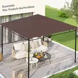 Outsunny Ersatzdach Pavillon 2,93x2,93m Pavillonabdeckung Sonnenschutz aus Polyester in Kaffee, ideal für Garten & Terrasse   Aosom.de – Bild 3