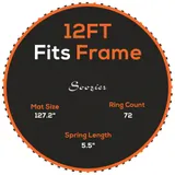 SPORTNOW Trampolinsprungtuch Sprungtuch für Trampolin, Ø323 cm, Sprungmatte, Trampolinzubehör, Trampolin Ersatz, Schwarz   Aosom – Bild 1