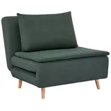HOMCOM Schlafsessel 3-in-1 klappbar Schlafsofa mit Bettfunktion, Lendenkissen Dick Gepolstert Relaxsessel mit Verstellbarer Rückenlehne, Leinenoptik, Holzbeine Chaiselongue für Wohnzimmer, Dunkelgrün   Aosom – Bild 1