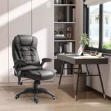 HOMCOM Massagesessel, Bürosessel, Bürostuhl, Chefsessel, Gamingsessel mit 6 Punkt Vibrations Massage, Wärmefunktion, Kunstleder   Aosom – Bild 3