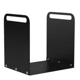 Outsunny Kaminholzregal 36,5 x 30 x 36 cm Brennholzregal mit Griffe, Feuerholzregal für Outdoor, Indoor, bis 30 kg, Stahl, Schwarz   Aosom – Bild 1