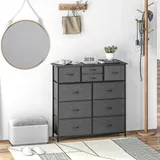 HOMCOM Kommode Aufbewahrungsschrank mit 10 faltbaren Stoffschubladen modernes Sideboard für Wohnzimmer Schlafzimmer aus Stahl schwarz   Aosom.de – Bild 3