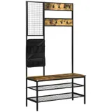 HOMCOM Tragetasche aus Stahl, rustikal-braun, robust & vielseitig einsetzbar für Outdoor & Alltag   Aosom.de – Bild 1