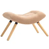 HOMCOM Sitzhocker, Fußhocker mit Berberfleece-Stoff, Polsterhocker bis 120 kg belastbar, für Wohnzimmer, Schlafzimmer, 67 x 45 x 38 cm, Braun   Aosom – Bild 1