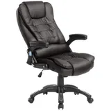 HOMCOM Massagesessel, Bürosessel, Bürostuhl, Chefsessel, Gamingsessel mit 6 Punkt Vibrations Massage, Wärmefunktion, Kunstleder   Aosom – Bild 1