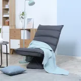 HOMCOM Relaxsessel Bodensofa 360° drehbar mit 5-stufig verstellbarer Rückenlehne, Stahl Dunkelgrau für entspanntes Sitzen   Aosom.de – Bild 3